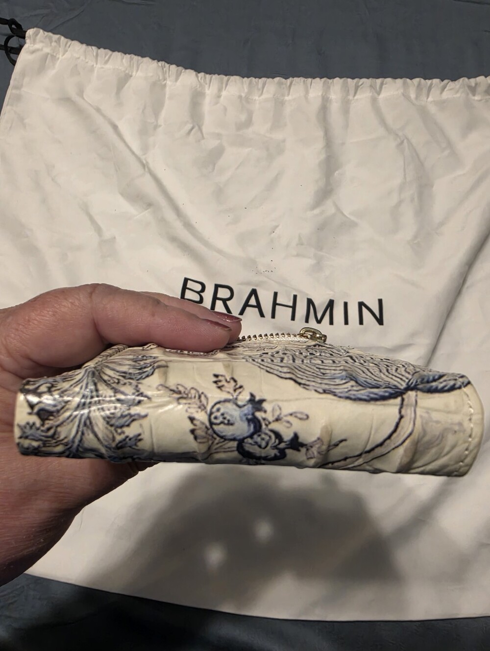 Brahmin Floral Melbourne Croc-embossed Satchel and Matching Wallet EUC - Picture 16 of 16